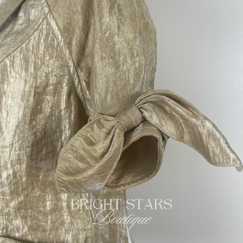 Super Rare Gold Blazer ASO Rory Gilmore Girls Metallic Shimmer Vintage Y2K - Picture 10 of 15